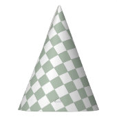 Sage Green and White Checkered  Feesthoedjes (Links)