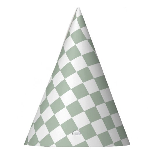 Sage Green and White Checkered Feesthoedjes (Links)