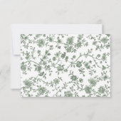 Sage Green and White Chinoiserie Wedding RSVP Kaartje (Achterkant)
