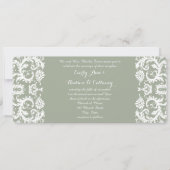Sage Green and White Damask Wedding Kaart (Voorkant)