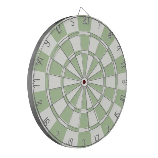 Sage Green and White Dartbord (Voorkant Links)
