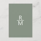 Sage Green and White Details Informatiekaartje (Achterkant)
