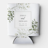 Sage Green and White Floral Wedding Favor Blikjeskoeler (Voorkant)