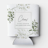Sage Green and White Floral Wedding Favor Blikjeskoeler (Achterkant)