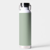 Sage Green and White Personalized Water Fles (Voorkant)