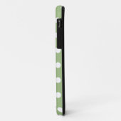 Sage Green and White Polka Dots Gray Monogram Case-Mate iPhone Case (Achterkant/links)