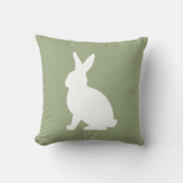 Sage Green And White Sitting Bunny Cute Easter Kussen