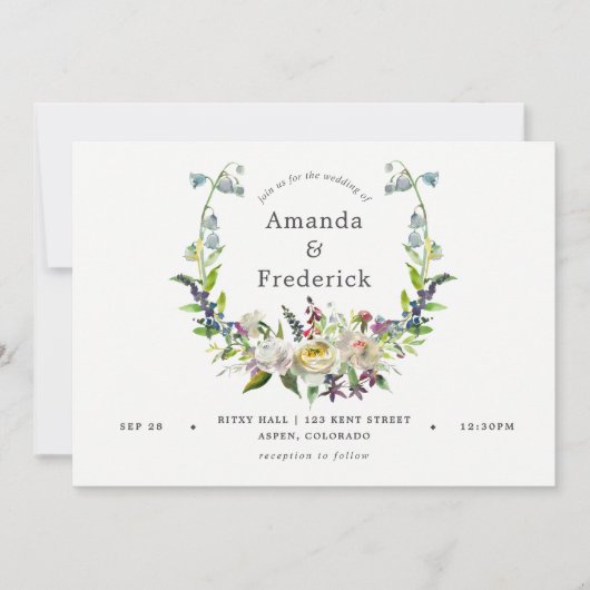 Sage Green and White Waterverf Floral Wedding Kaart (Voorkant)