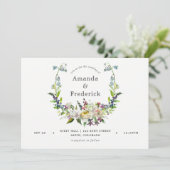 Sage Green and White Waterverf Floral Wedding Kaart (Staand voorkant)