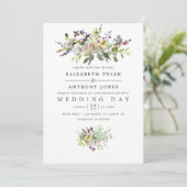 Sage Green and White Waterverf Floral Wedding Kaart (Staand voorkant)