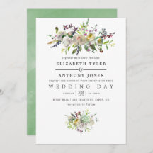 Sage Green and White Waterverf Floral Wedding