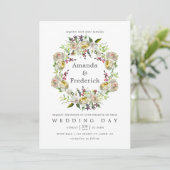 Sage Green and White Waterverf Floral Wedding Kaart (Staand voorkant)