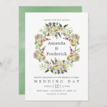 Sage Green and White Waterverf Floral Wedding