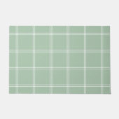 Sage Green and White WindowPane Check Deurmat (Voorkant)
