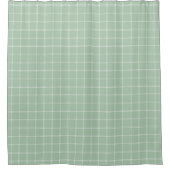 Sage Green and White WindowPane Check Douchegordijn (Voorkant)