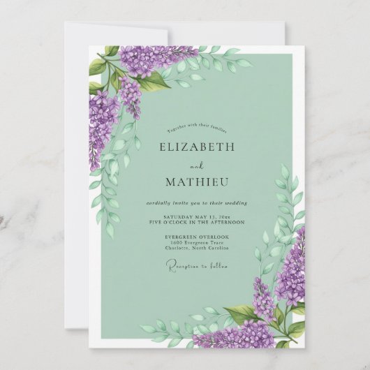 Sage Green Angelic Spring Wedding Kaart (Voorkant)
