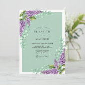Sage Green Angelic Spring Wedding Kaart (Staand voorkant)