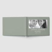Sage Green Any Photo Black White Weddenschap Gastenboek (Volledig)