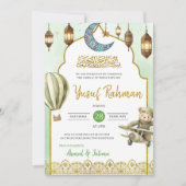 Sage Green Aqeeqah geboorteaankondiging voor mosli Kaart (Voorkant)