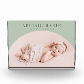 Sage Green Arch Baby Foto Keepsake (Voorkant)