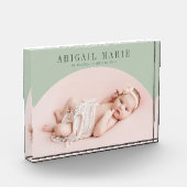 Sage Green Arch Baby Foto Keepsake (Links)
