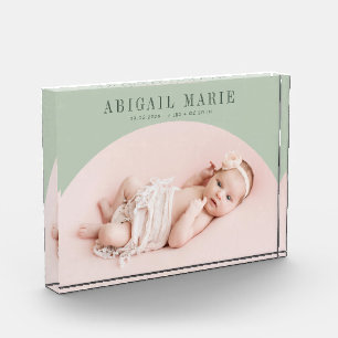 Sage Green Arch Baby Foto Keepsake