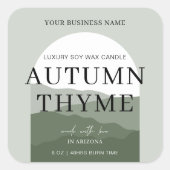 Sage Green Arch Bohemian Scent Name Candle Vierkante Sticker (Voorkant)