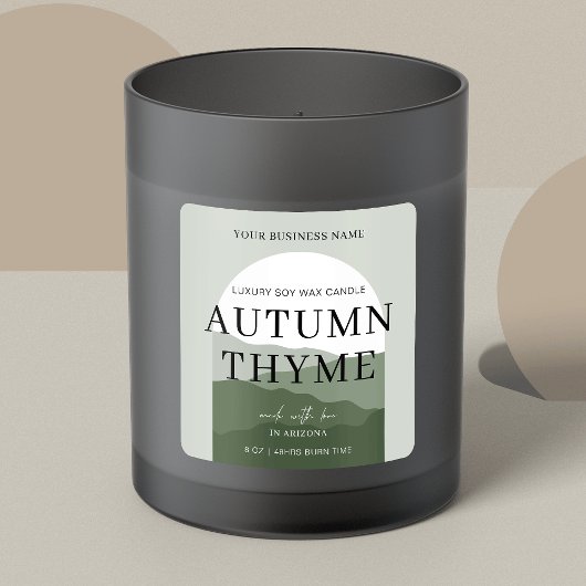 Sage Green Arch Bohemian Scent Name Candle Vierkante Sticker