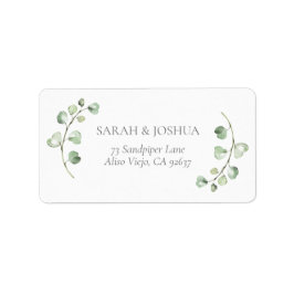 Sage Green Arch Botanische Bruiloft Retouradres Etiket