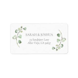 Sage Green Arch Botanische Bruiloft Retouradres Etiket