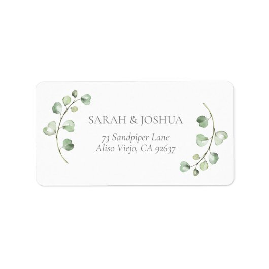 Sage Green Arch Botanische Bruiloft Retouradres Etiket (Voorkant)