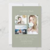 Sage Green Arch Foto Afstuderen Aankondiging Kaart (Achterkant)