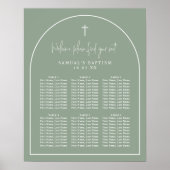 Sage Green Arch Minimalist Baptism Separation Char Poster (Voorkant)