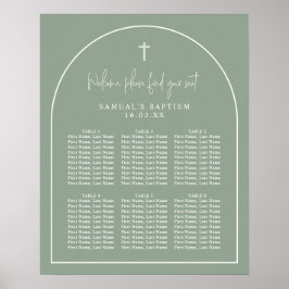 Sage Green Arch Minimalist Baptism Separation Char Poster