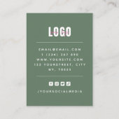 Sage Green Arch Voeg Logo juwelen oorsparing toe Visitekaartje (Achterkant)