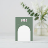 Sage Green Arch Voeg Logo juwelen oorsparing toe Visitekaartje (Staand voorkant)