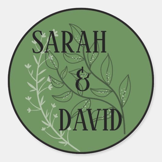 Sage Green Arch Wedding Sticker (Voorkant)
