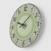 Sage Green Art Deco Grote Klok (Hoek)