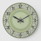 Sage Green Art Deco Grote Klok (Voorkant)