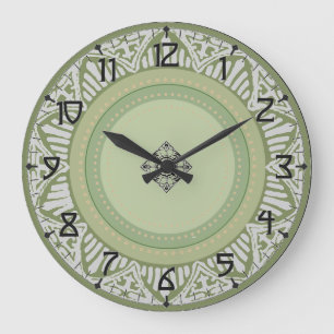 Sage Green Art Deco Grote Klok