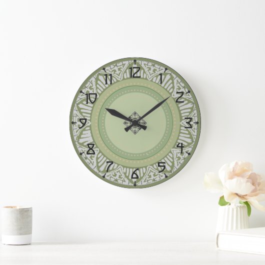 Sage Green Art Deco Grote Klok (Huis)