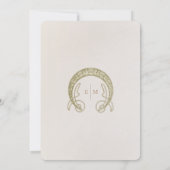 Sage Green Art Nouveau Alphonse Mucha Wedding Kaart (Achterkant)