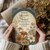 Sage Green Art Nouveau Alphonse Mucha Wedding Kaart