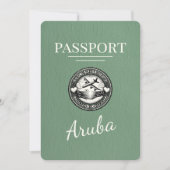 Sage Green Aruba Passport Bewaar de datum Save The Date (Voorkant)