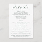 Sage Green Aspen Tree Wedding Informatiekaartje (Voorkant)