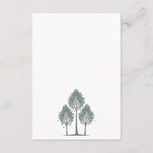 Sage Green Aspen Tree Wedding Informatiekaartje (Achterkant)