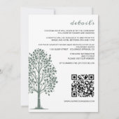 Sage Green Aspen Tree Wedding Kaart (Achterkant)