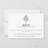 Sage Green Aspen Wedding RSVP Kaartje (Voorkant)