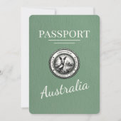 Sage Green Australia Passport Bewaar de datum Save The Date (Voorkant)