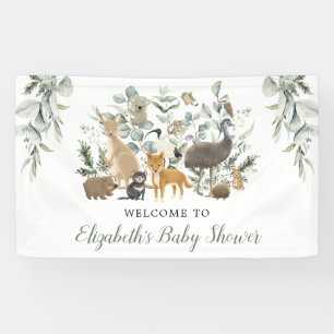 Sage Green Australian Animals Neutral Baby Welcome Spandoek